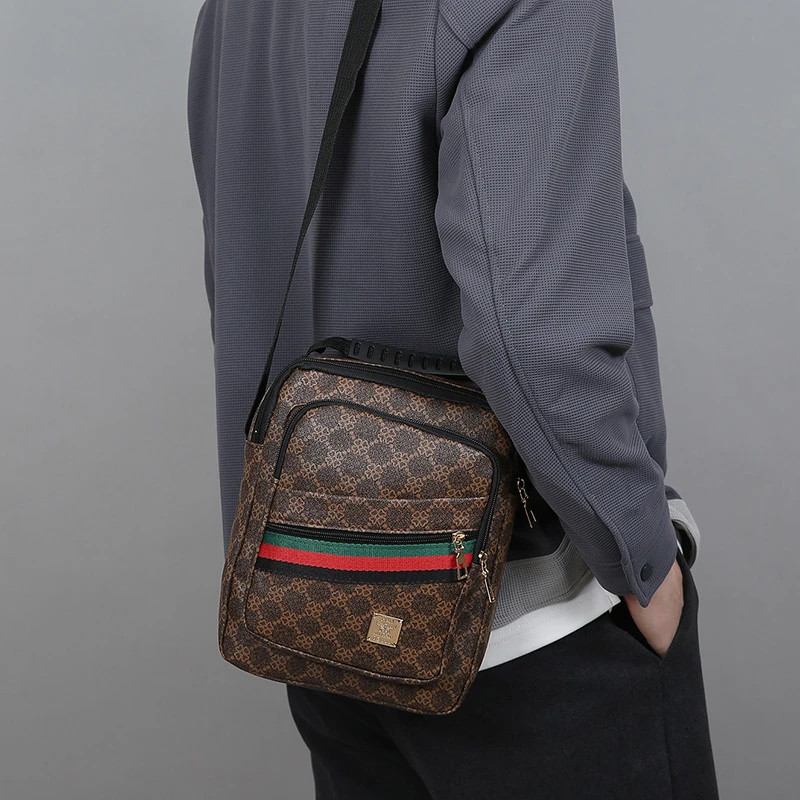Men’s Crossbody Bag Multi-Layer Large Capacity Waterproof Oxford Casual Business