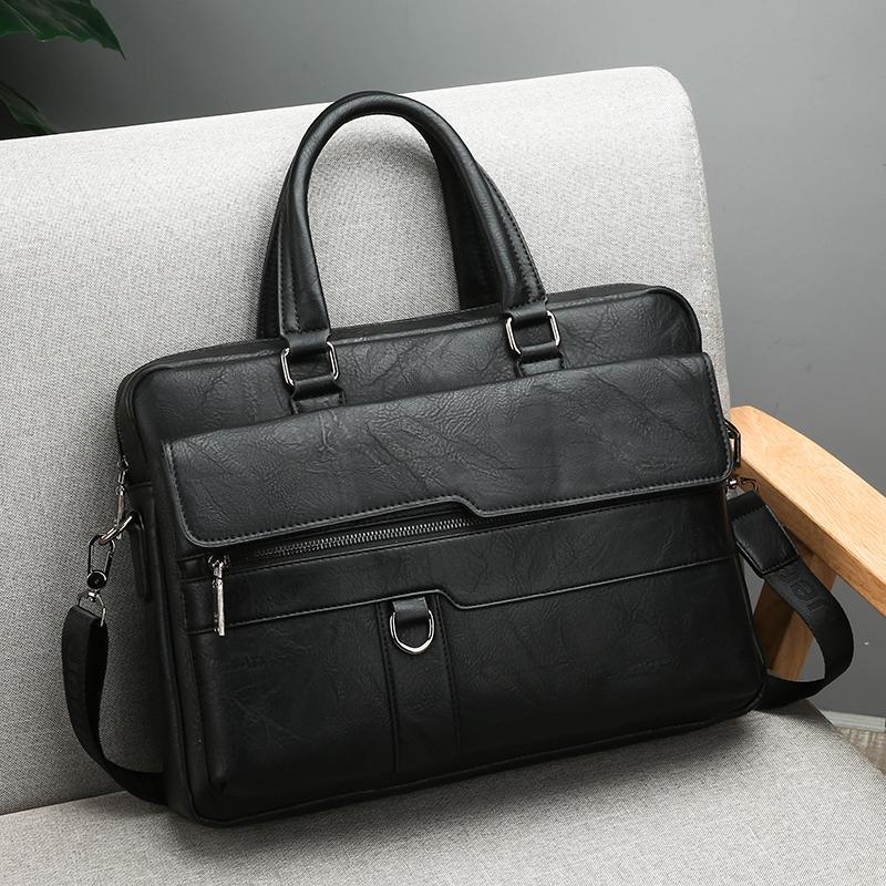 Multiple Pockets Briefcase Men’s Large Capacity Office Business Laptop Handbags