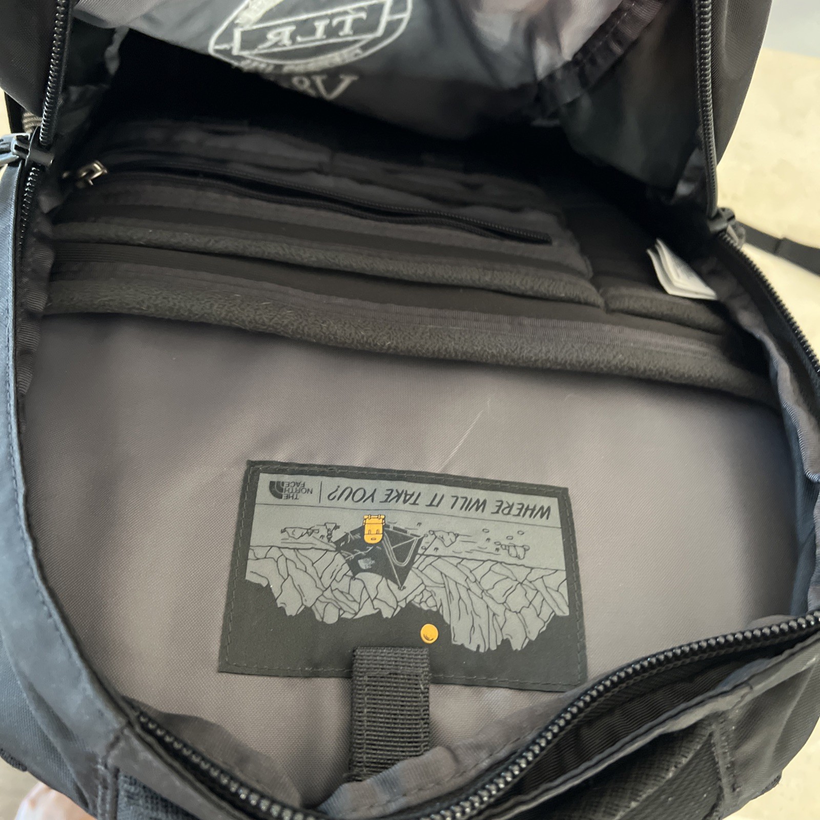 The North Face Fall Line Flexvent Backpack Black W/ Logo Daypack Laptop