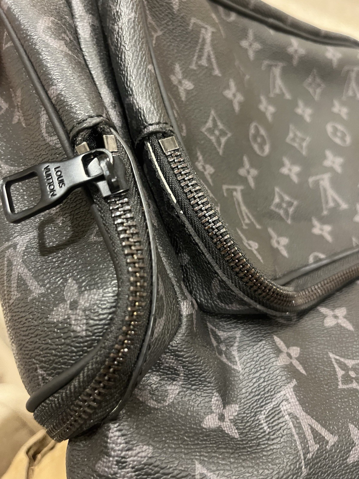 Authentic LOUIS VUITTON Monogram Eclipse Trio Back Pack Rucksack
