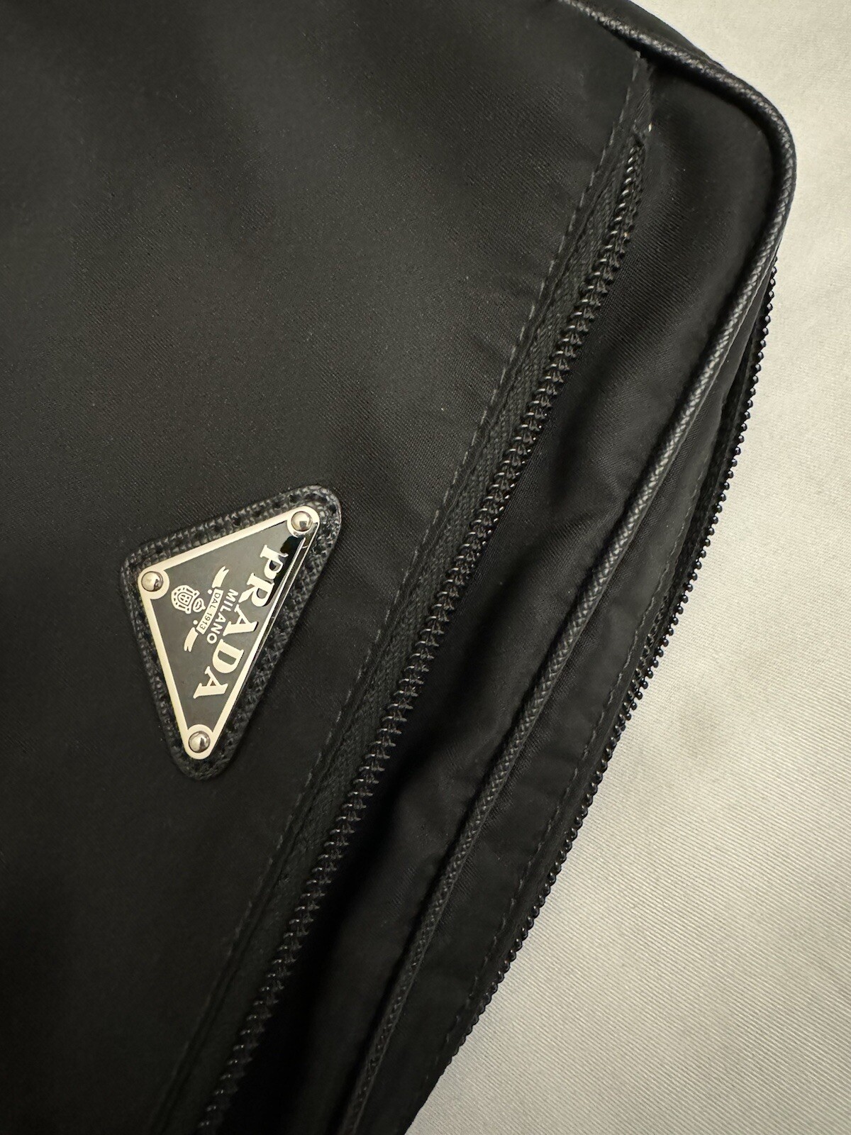 Authentic PRADA Tesuto Saffiano Re-Nylon Belt Bag Fanny Pack Waist Bag Black XS