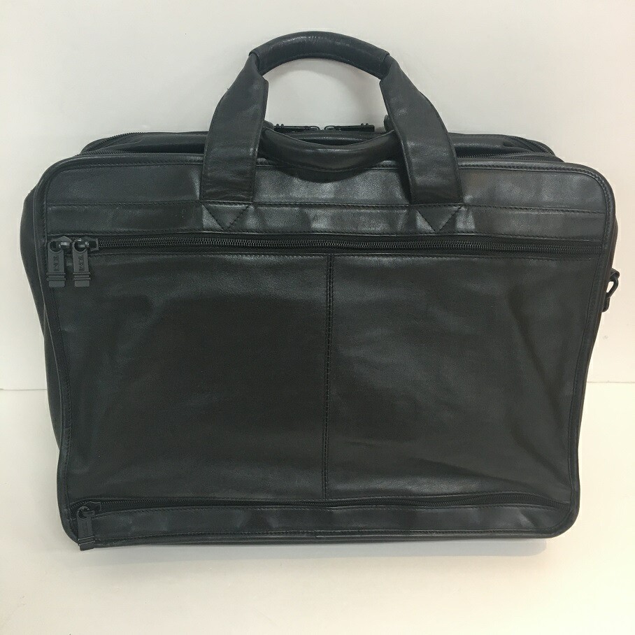 TUMI Organizer 2-Way Briefcase Black Leather Men Business Handbag
