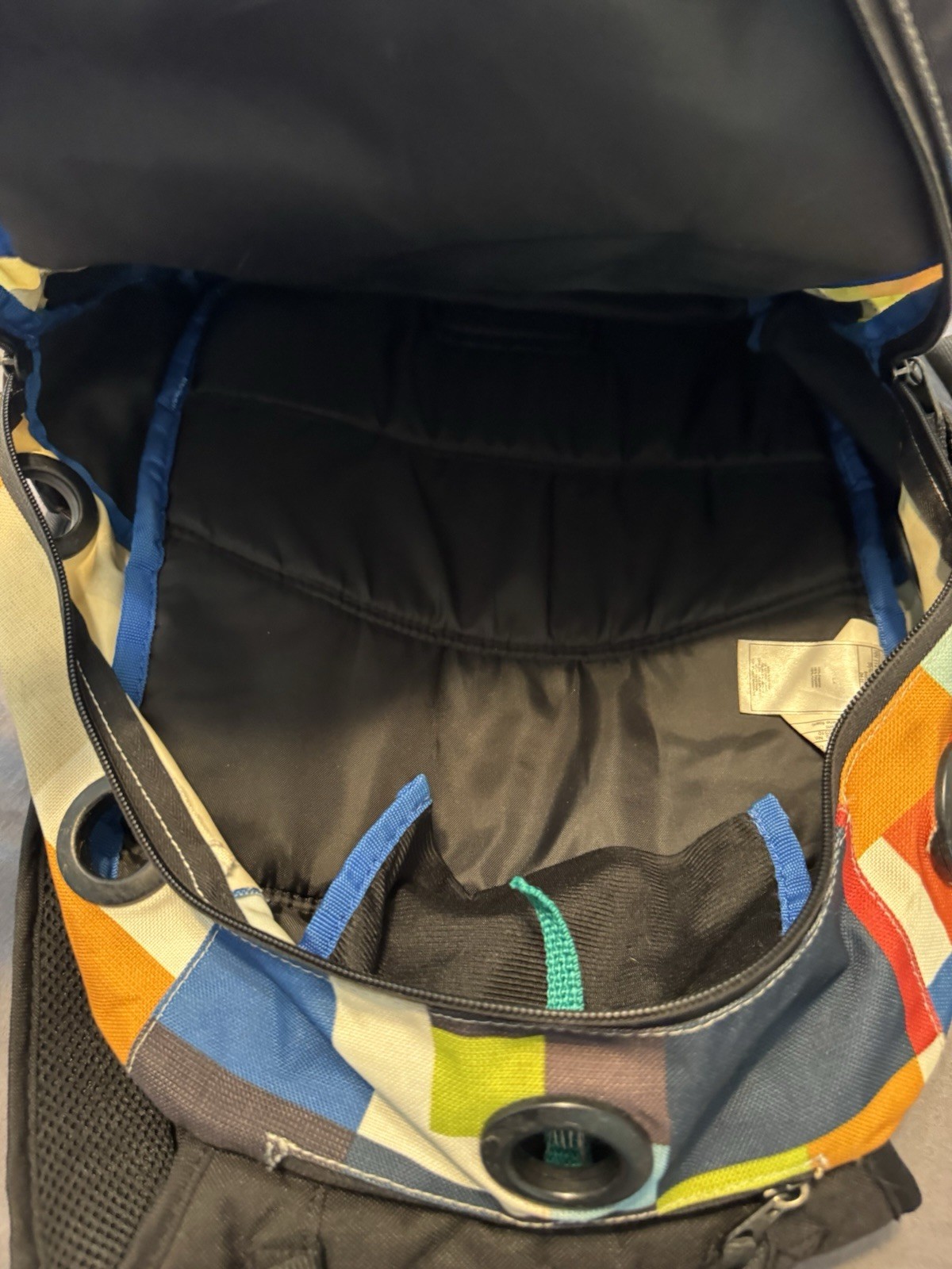 Quicksilver Graphic 80’s Style Backpack Colorful Book Bag School Surf Beach