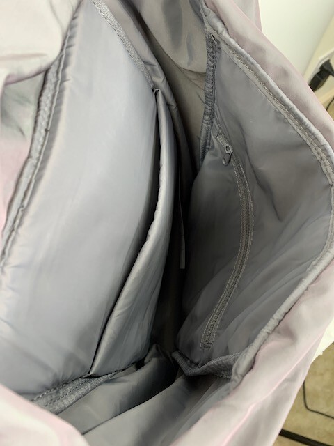 Fabletics The Cargo Backpack Gunmetal Grey Shine Unisex One Size NWT
