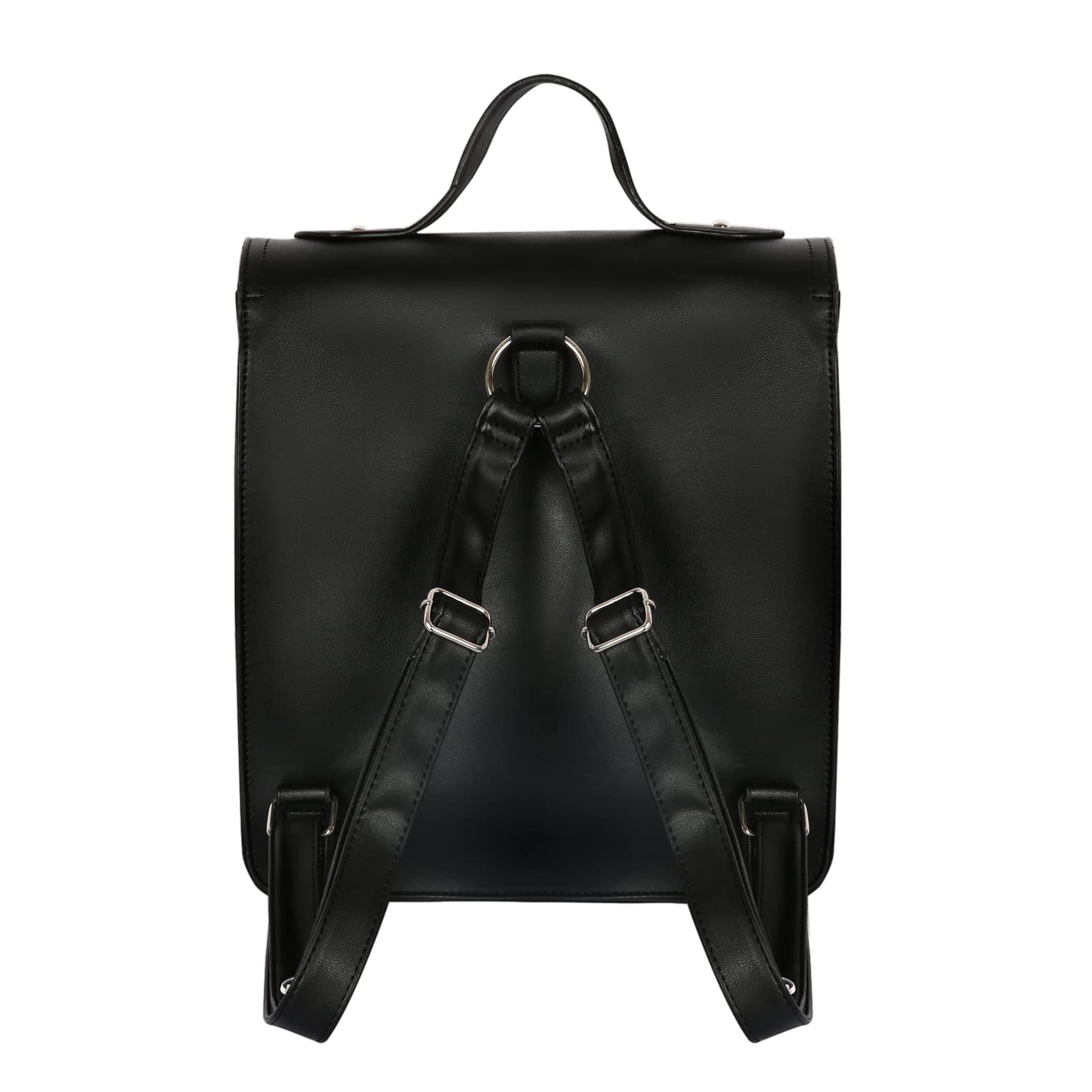 Gothic Backpack Black Faux Leather