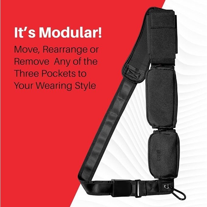 Totinit Black Edition Modular Crossbody Strap Bag RFID Blocking Travel Pouch NEW