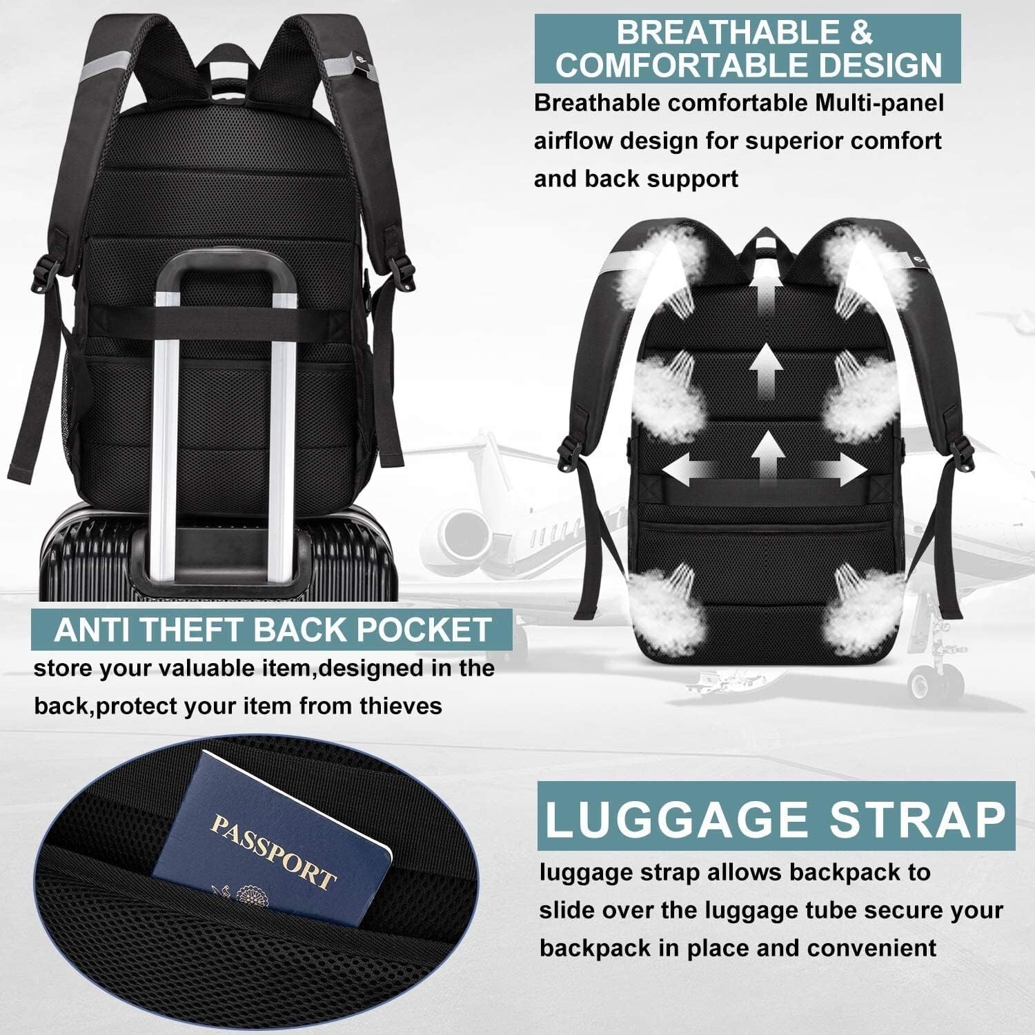 17.3-Inch Large Capacity Travel Backpack with Anti-Theft Design & USB Port