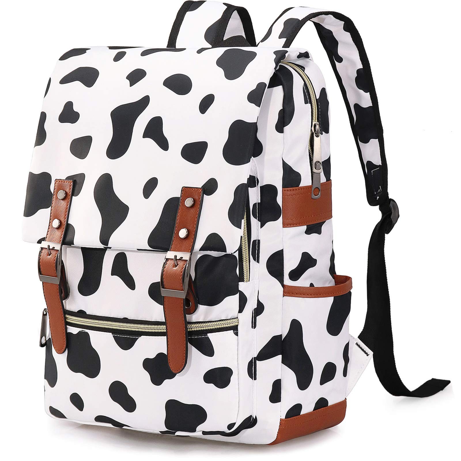 Cow Print Slim Laptop Backpack School Bag College Travel Rucksack Daypack