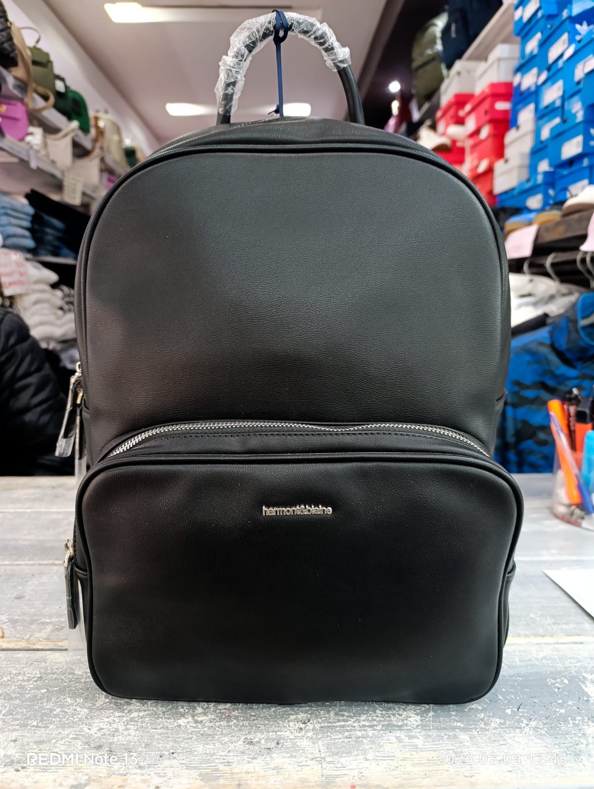 LIVE men’s backpack HARMONT & BLAINE black leather list 255 euros