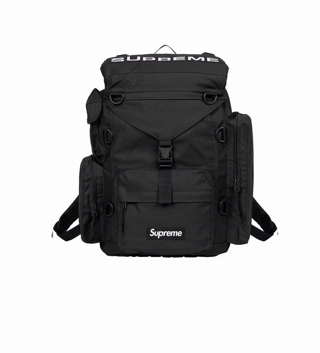 Supreme SS23 Military Field Black Backpack Travel 100% Authentic