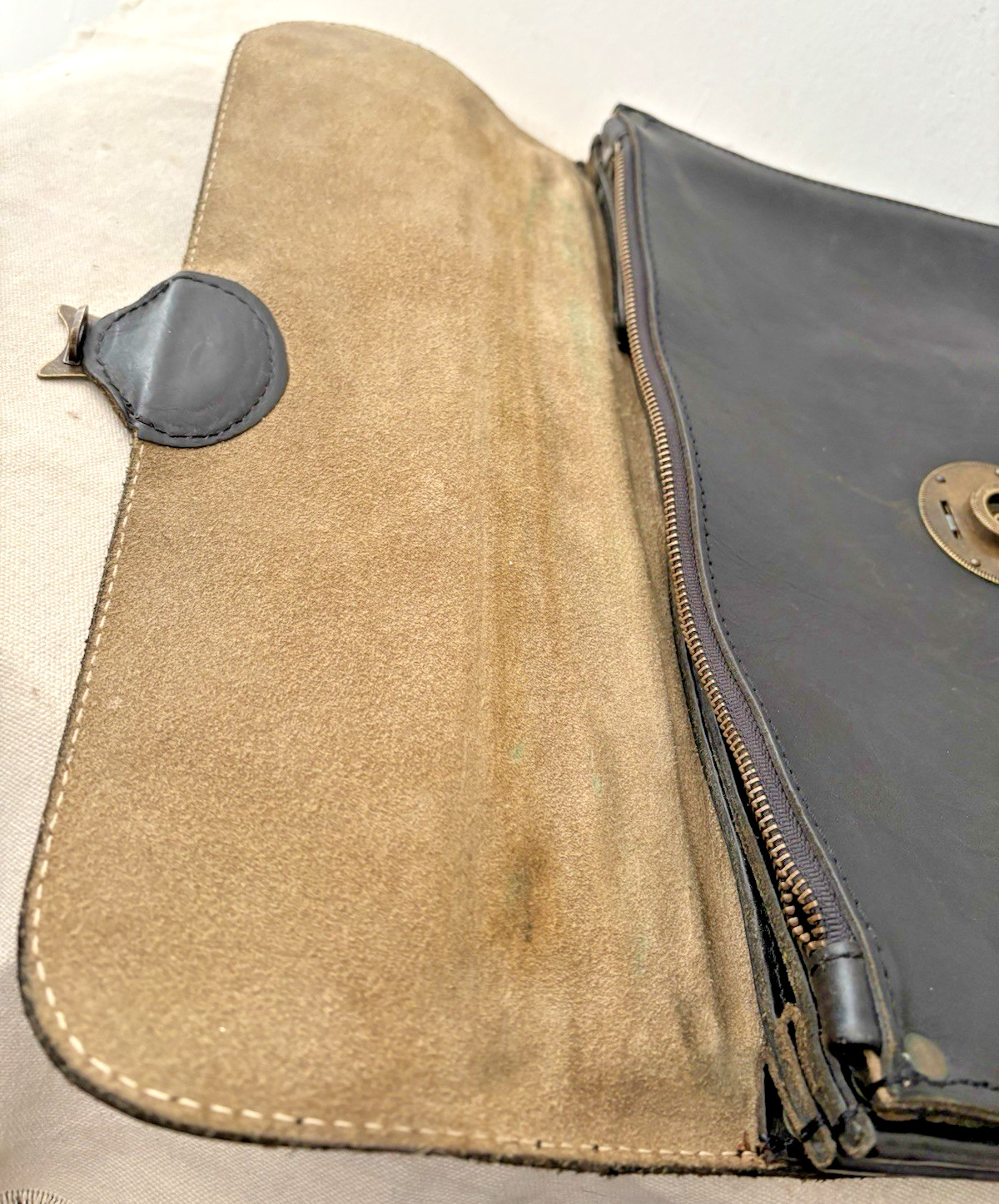WILL LEATHER GOODS “Jacques” Rugged Matte Black Leather Briefcase Laptop Bag EC