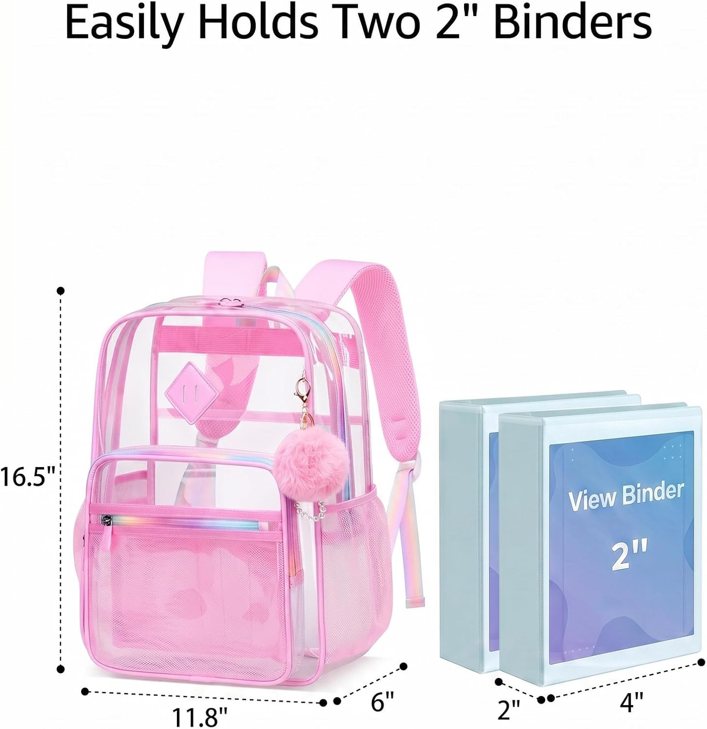 Clear Backpack Bookbag for School 20L Transparent Backpacks Heavy Duty See throu