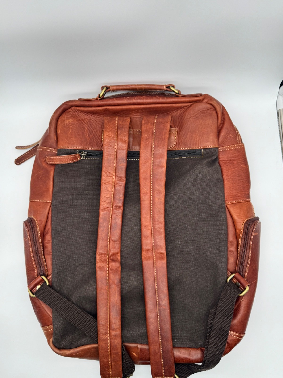 Marco Daniela distressed brown genuine leather backpack / laptop bag