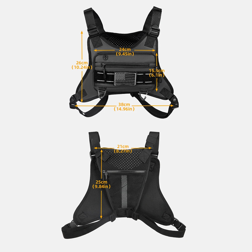 Chest Bag Multi-function Front Chest Pack Men Chest Rig Bag Lightweight Running