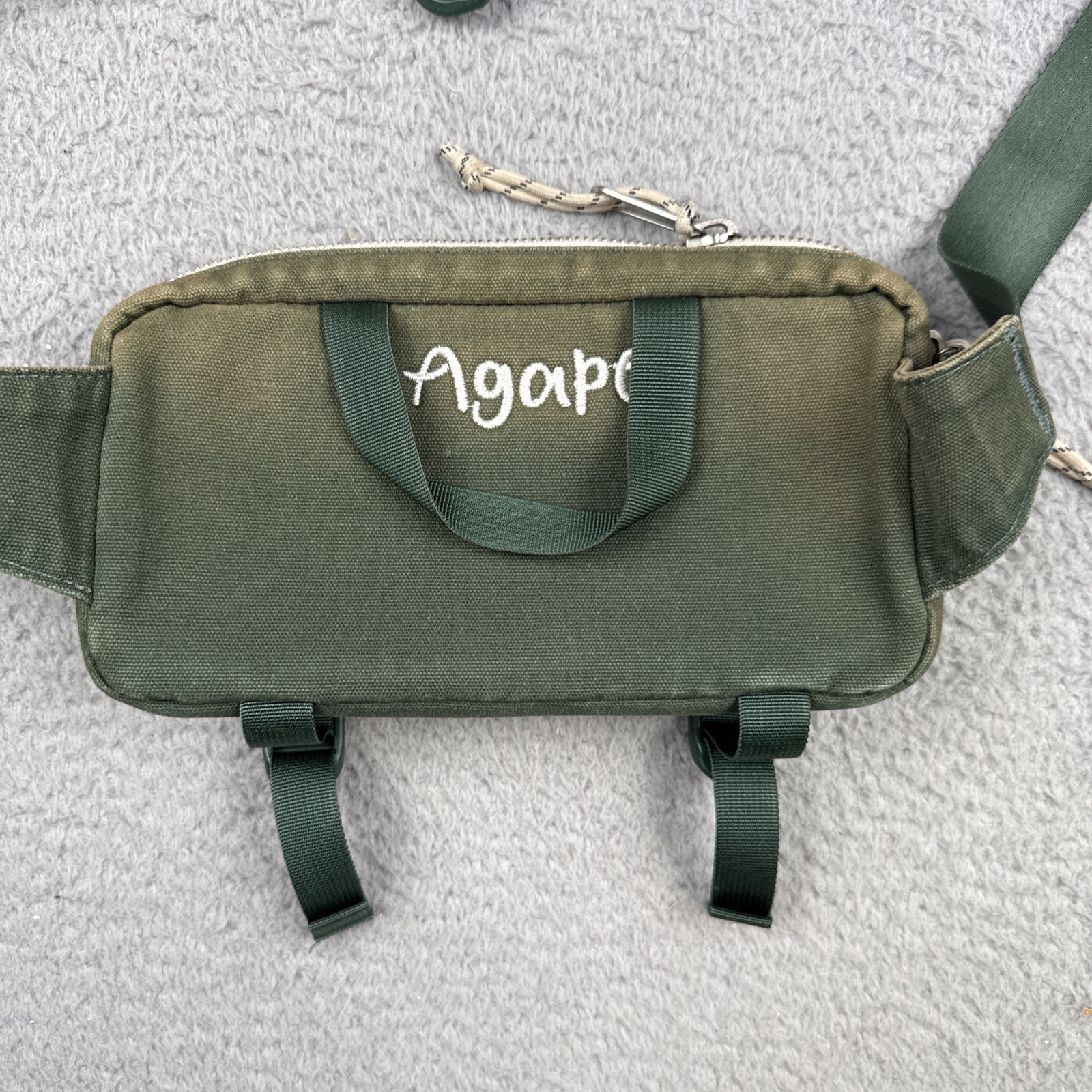 TOPO DESIGNS Mini Quick Pack Free People Fanny Hip Shoulder Bag Green Canvas