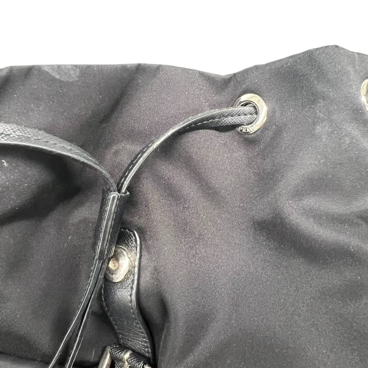 PRADA 1BZ811 robot Backpack Â· Daypack black Nylon leather Second Hand B-rank