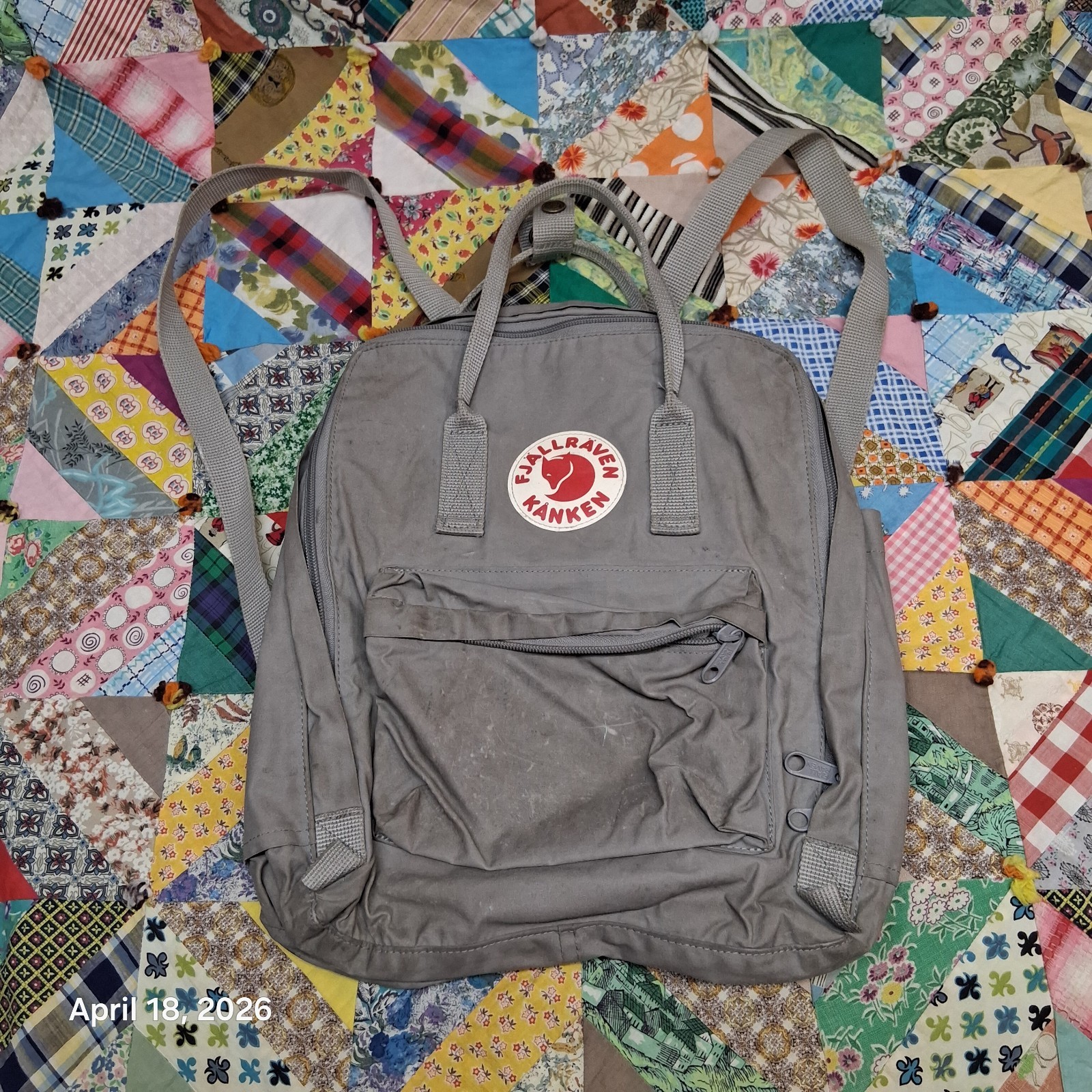 Fjallraven Kanken Backpack Classic Gray Distressed Made in Sweden