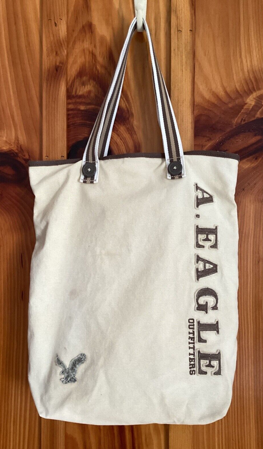 *American Eagle Outfitters Tote Satchel Canvas Bag Beige