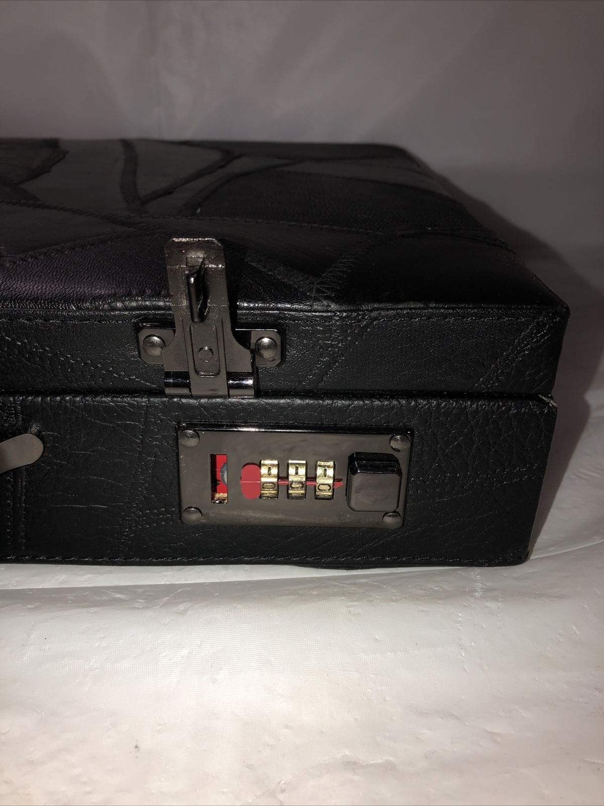 Black Briefcase Designer W/ Locks 12.5×17.5” Attaché Working Unused