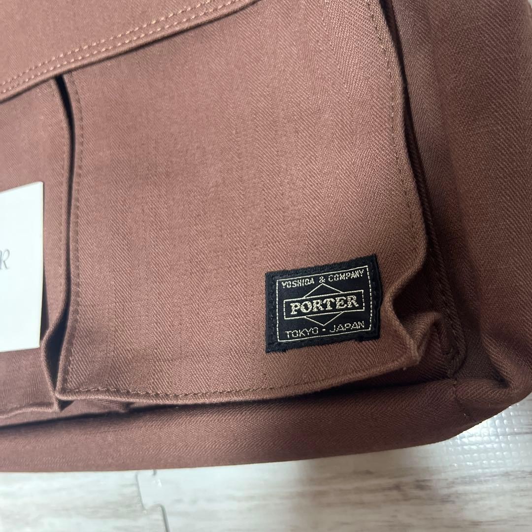 Authentic Yoshida Kaban PORTER Shoulder Bag Brown 25x28cm Cotton Canvas Excellen