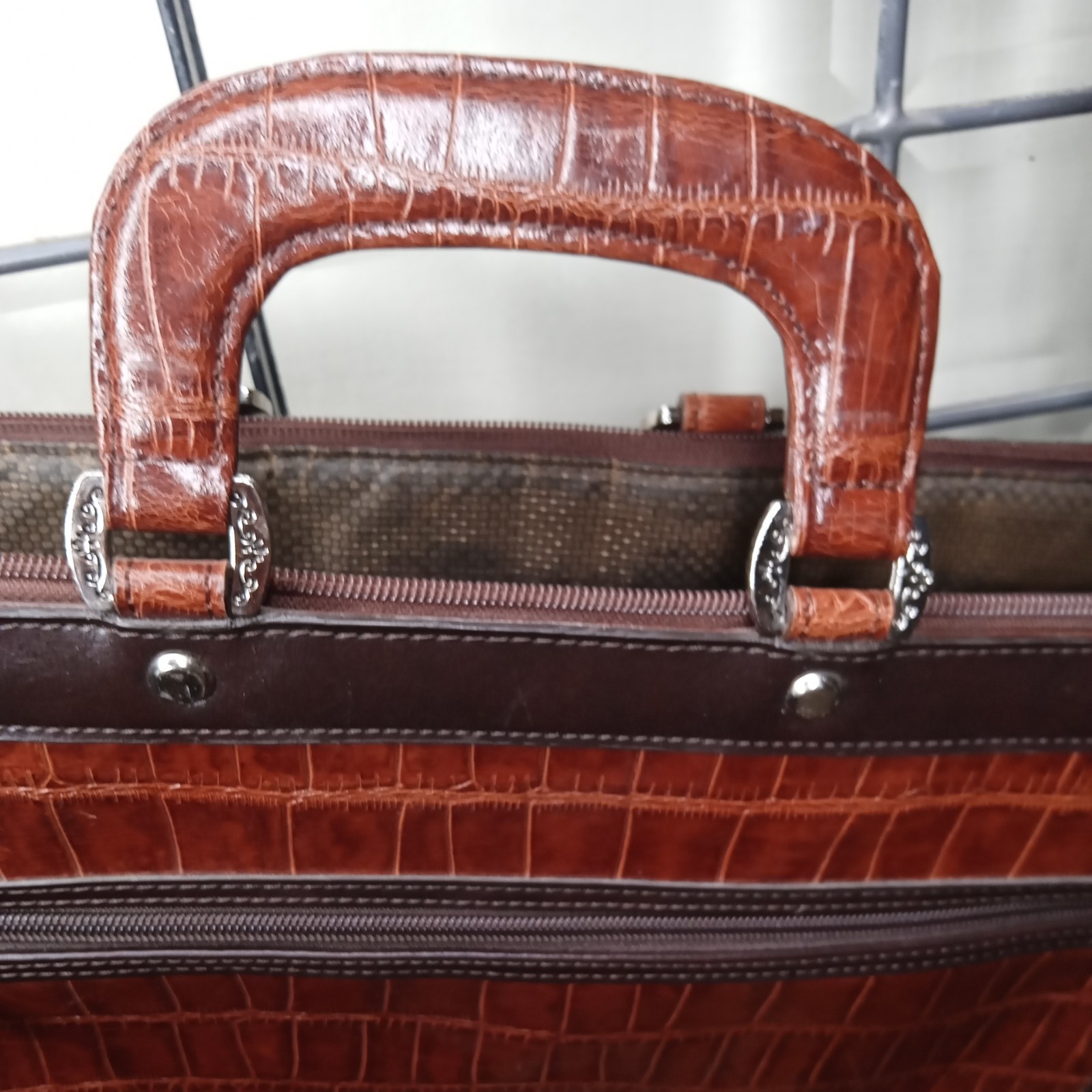 MARC CHANTEL- EMBOSSED Crocodile Briefcase/Attache-VINTAGE- 1 of a Kind RARE. da