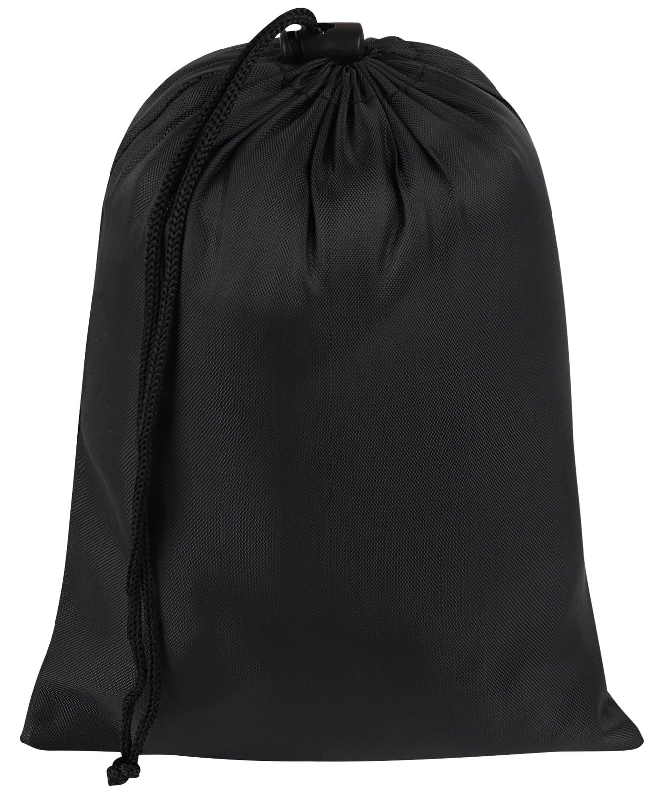 Drawstring Bag with Toggle – Nylon Cinch and Ditty Pouch – Six Pack (Black, 6 x