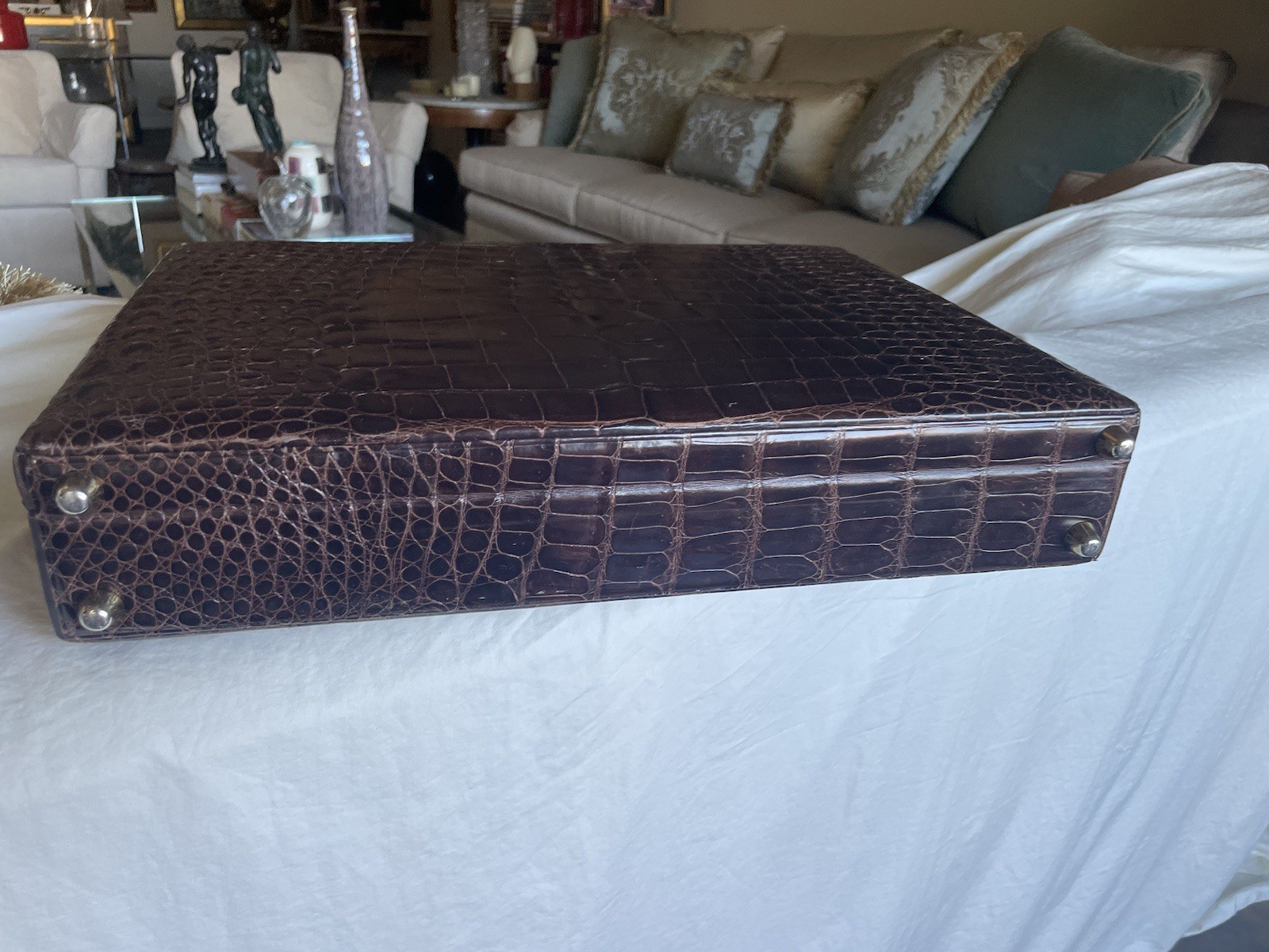 Crocodile attache briefcase