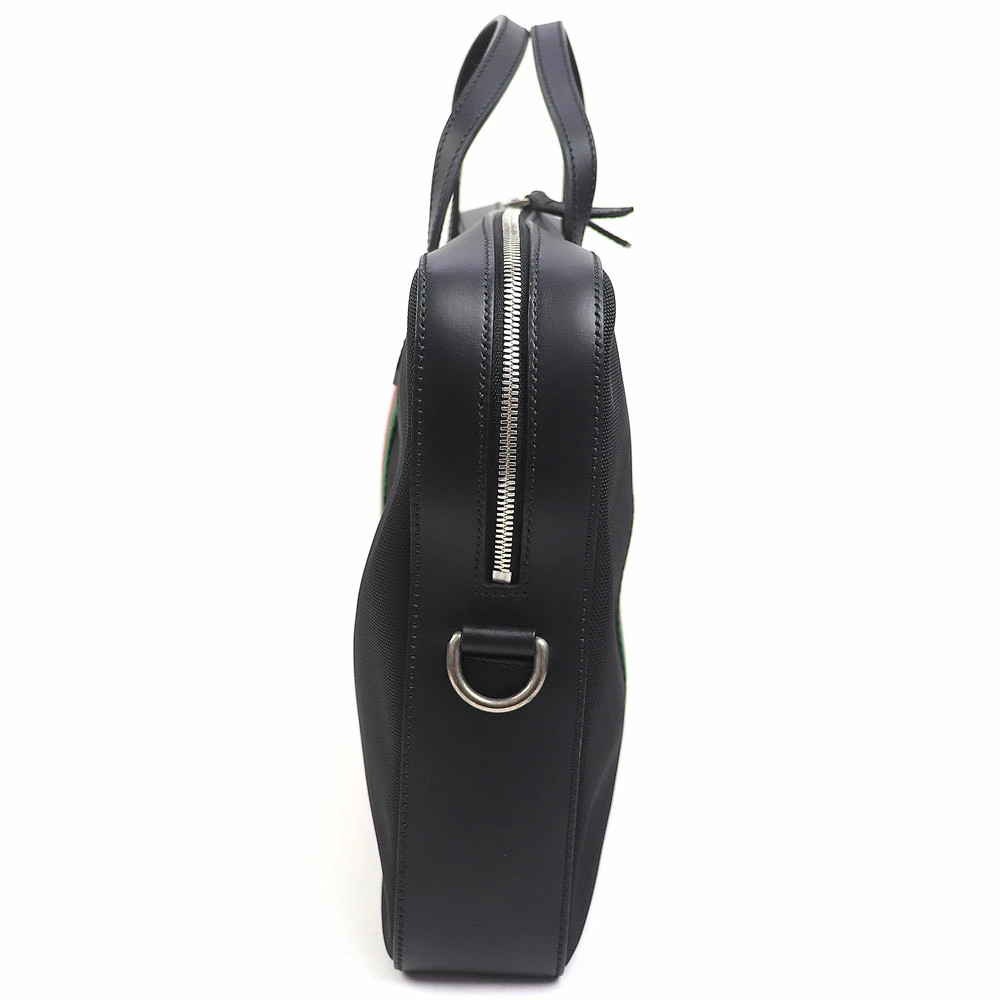 Gucci Techno Canvas Briefcase Black Web Stripe 2WAY Shoulder Bag Top Handle