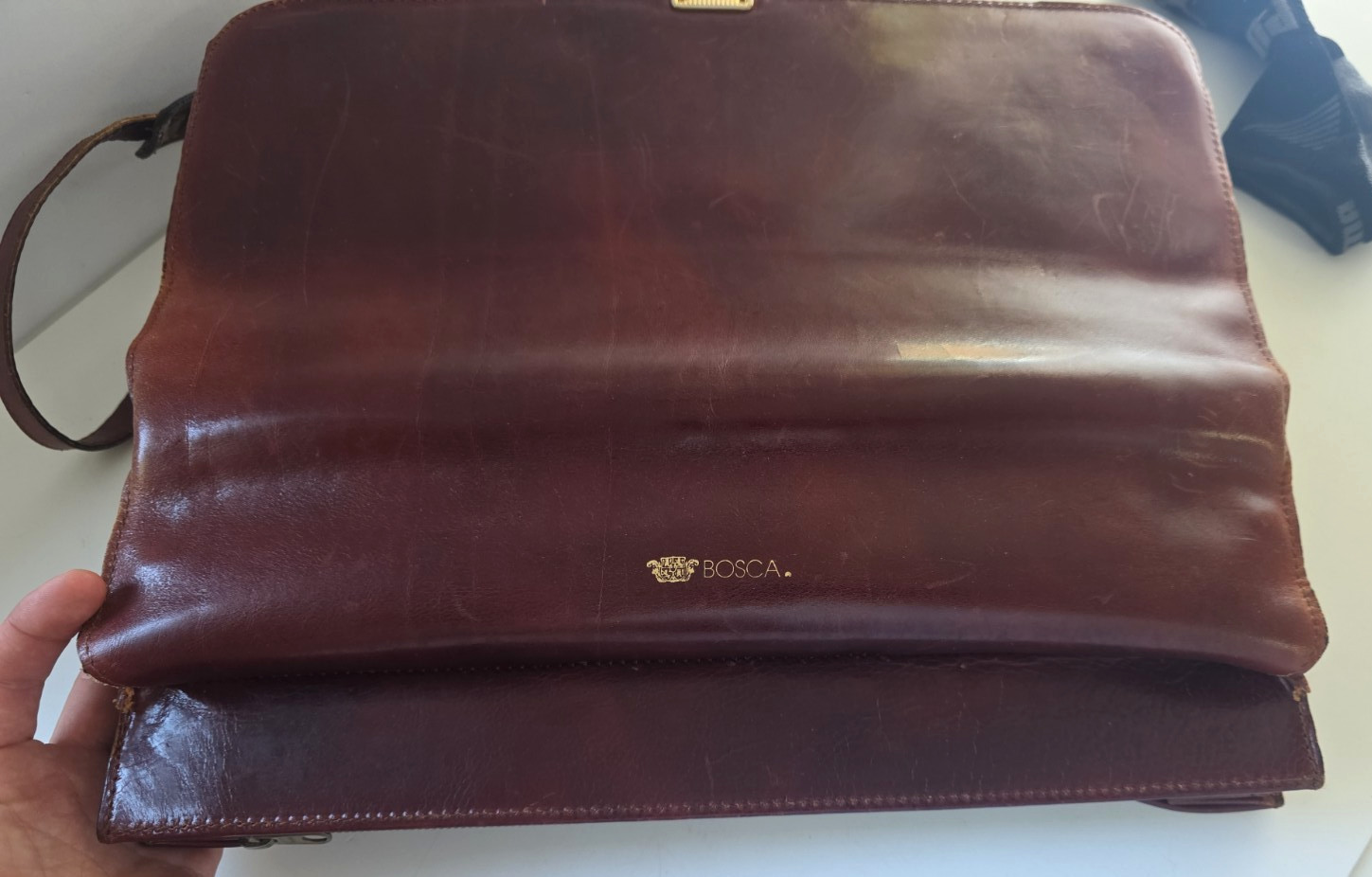 CLASSIC Vintage Leather BOSCA Executive Business Professional Briefcase Bag Men