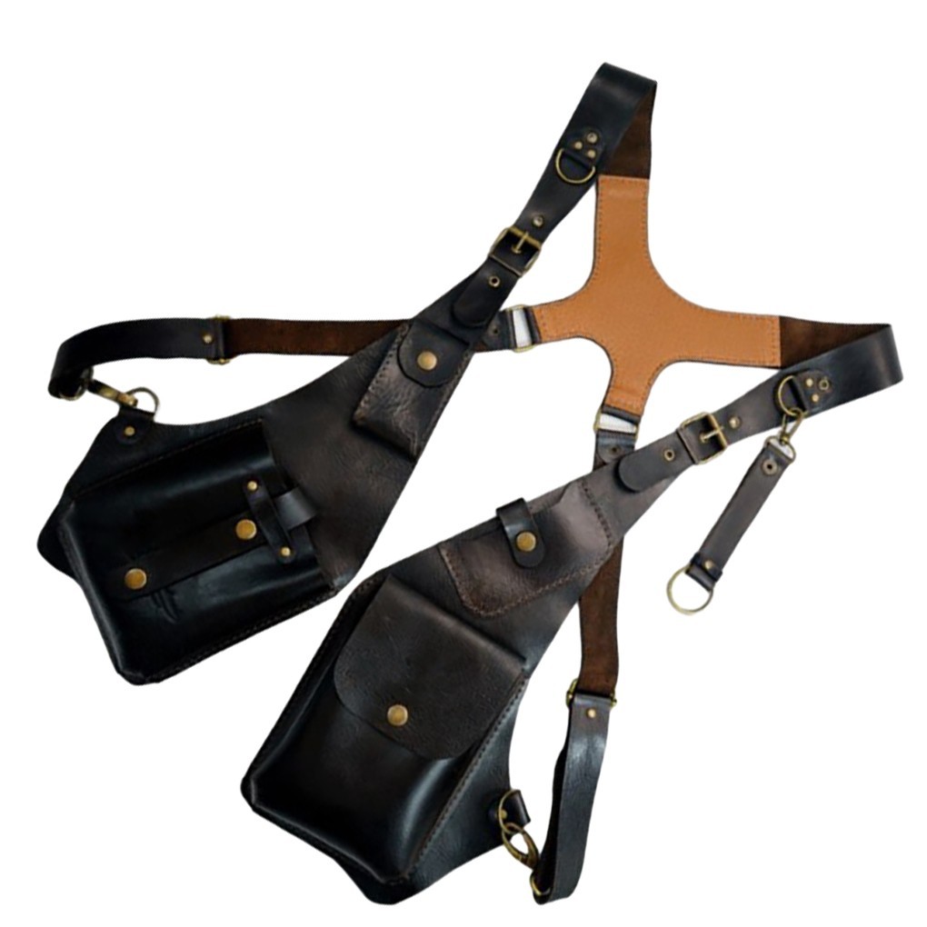 Adjustable Men’s Underarm Shoulder Bag PU Leather for Chest Holster Phone Wallet