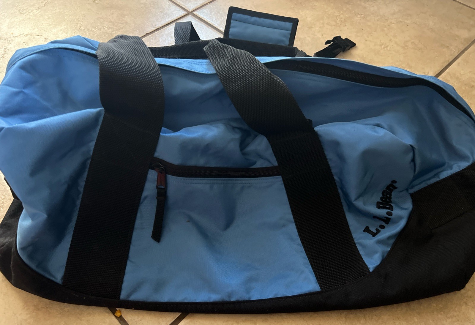 LL Bean Adventure Duffle Bag Blue Duffel Travel Hiking Outdoor
