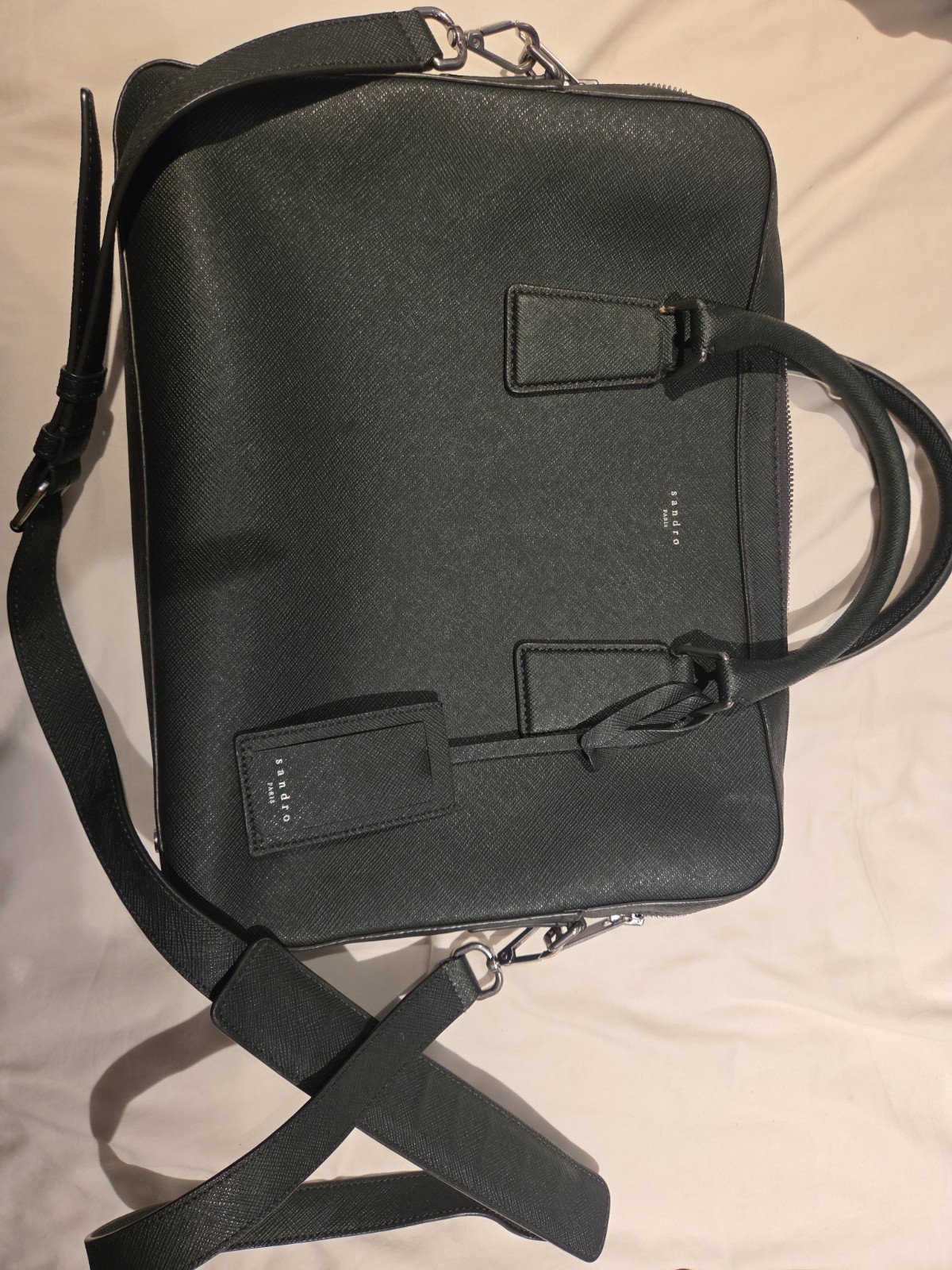 SandroDowntown Large Saffiano Leather Briefcase
