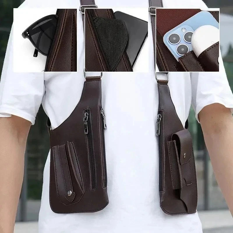 Adjustable Anti-Theft Underarm Shoulder Bag PU Leather Wallet Holster Bag