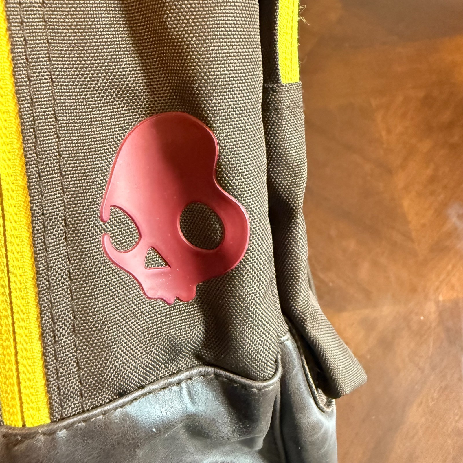 Skullcandy Backpack Brown Rasta Colors Laptop Bag Retro Style Skull Logo grunge