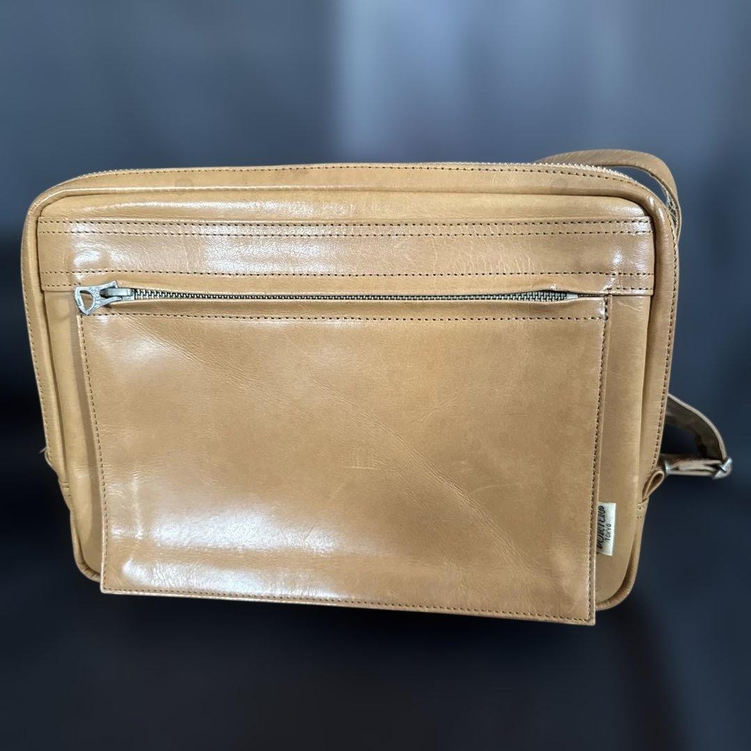 Authentic Porter Yoshida Kaban Leather Shoulder Bag 28cm x 21cm Discontinued