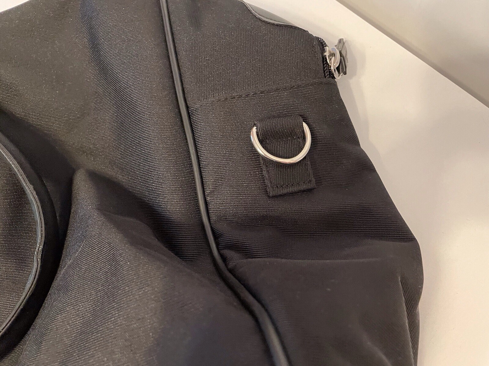 Calvin Klein 100% Polyester travel duffle bag black, shoulder strap, And Handles