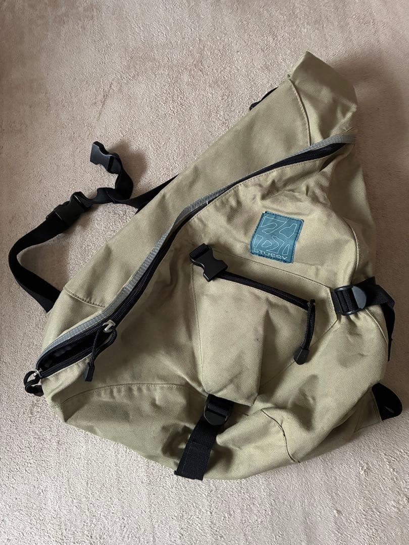 Old Stussy One Shoulder Bag Sling Y2k Yellow Vintage Japan Used