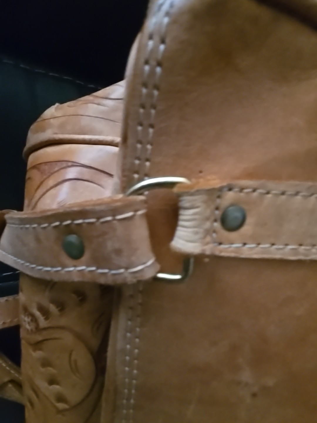 XL RAW LEATHER BACKPACK BAG HAND TOOLED WESTERN MOTIF HAND MADE XL BAG