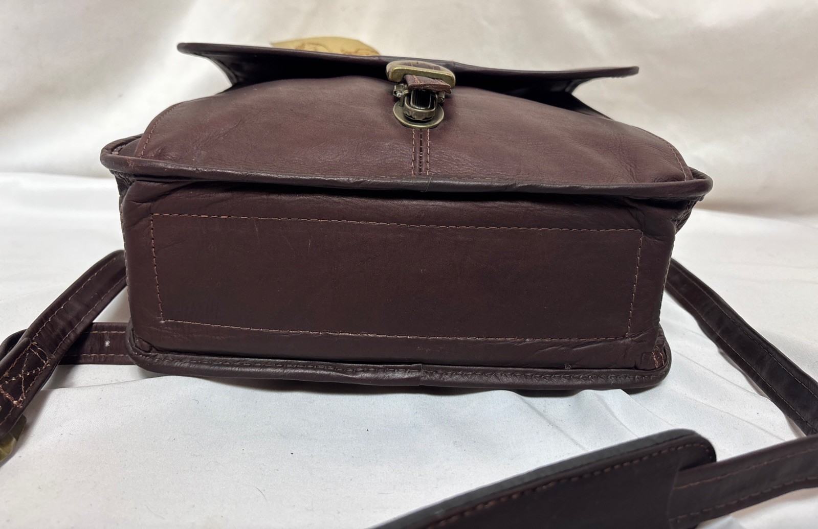 NOS AntiguA W.K Leathers 736 Brown Leather Shoulder Bag Purse Luggage Colombia