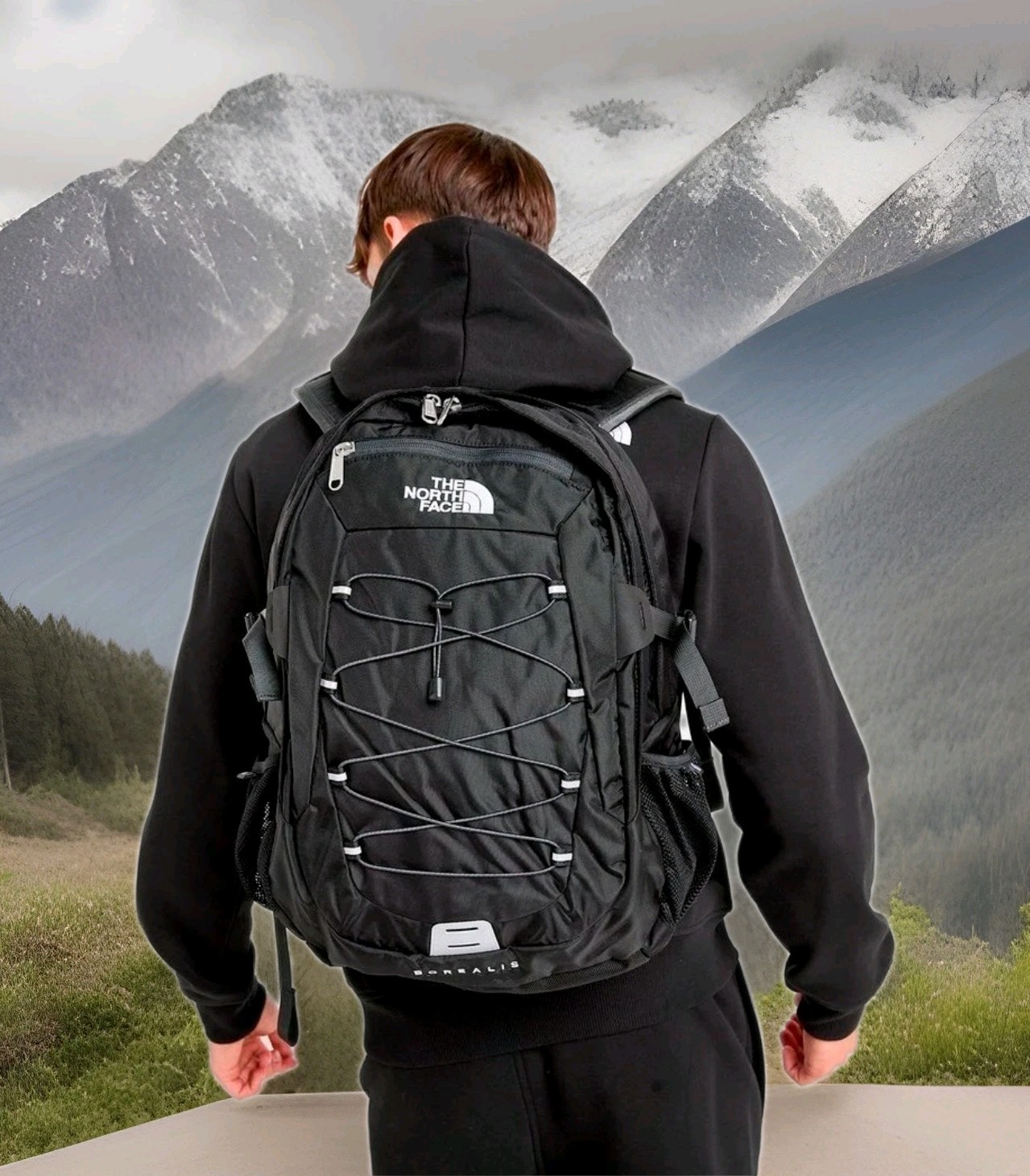 The North Face Backpack Classic Borealis Blac School Bag Hiking Camping Day Pack