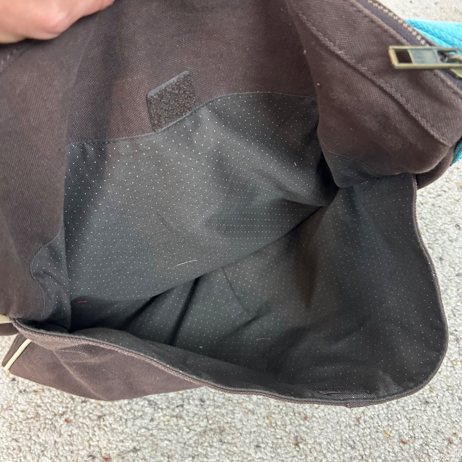 Y2K Gap 2000s 2006 Brown Canvas Messenger Bag Laptop School Travel Commute