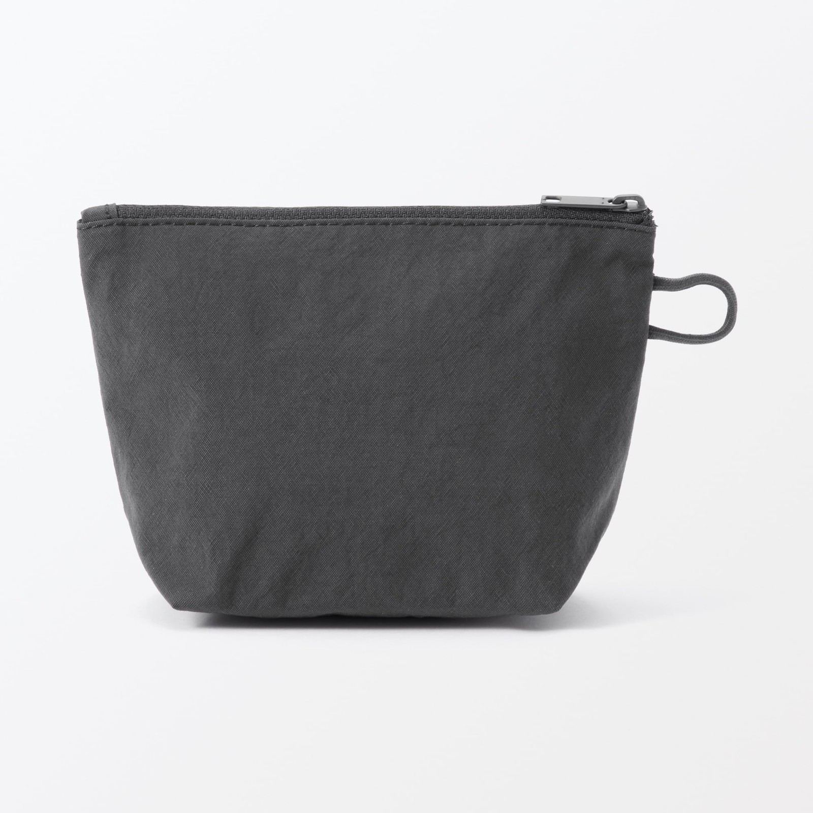 Wrinkle nylon gusseted pouch, dark gray, S, approx. 16.5 x 11 x 6 cm, 84473876
