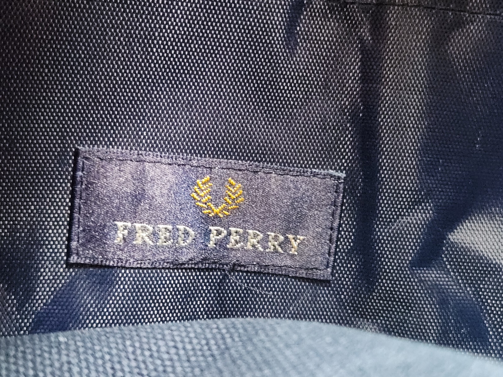 Fred Perry Navy Blue Red Canvas 2-fold Messenger Bag Crossbody