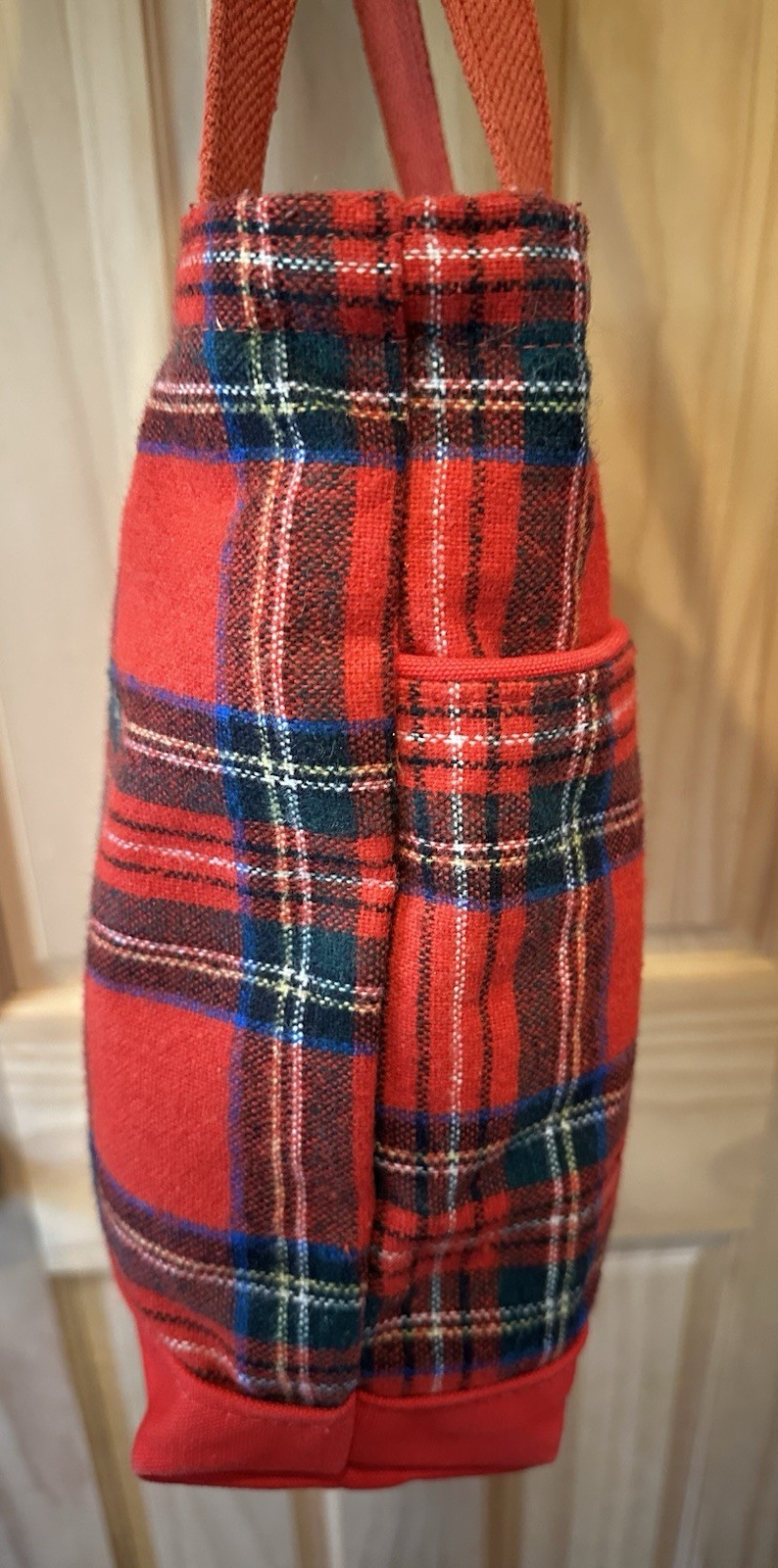 VTG LL Bean Boat & Tote Bag men Tartan Red Plaid 70’s Chris-craft Boat L@@K