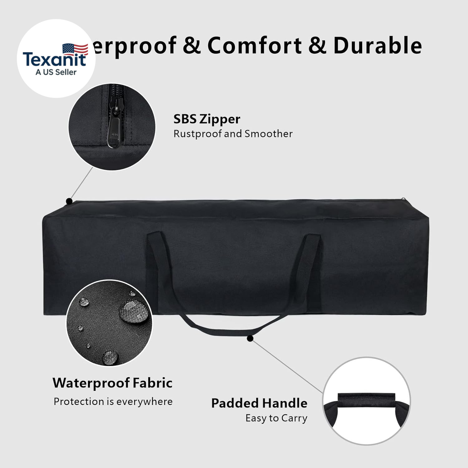1-Pack 46 Inch Extra Large Zippered Duffel Bag for Travel Camping Sports Equipme