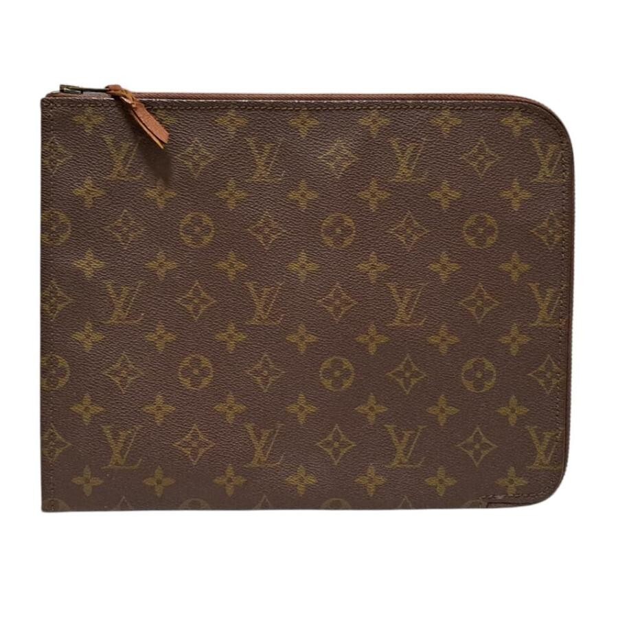 Louis Vuitton Monogram Documant 30 Briefcase Business Bag Leather Brown 29x23cm
