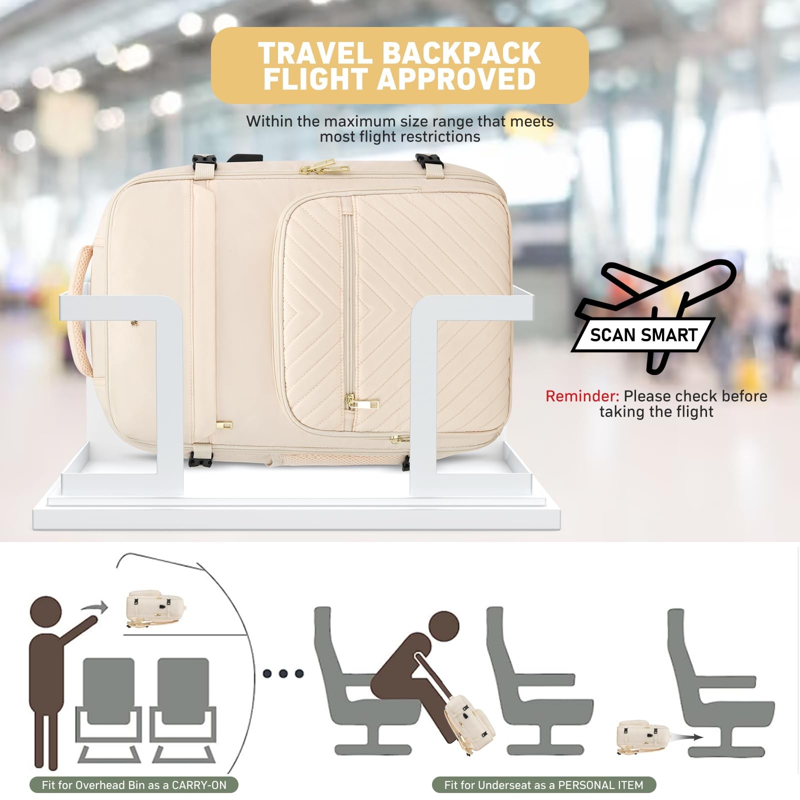 Travel Backpack Sets for ,Carry On Backpack Flight Approved,Large Laptop Back…