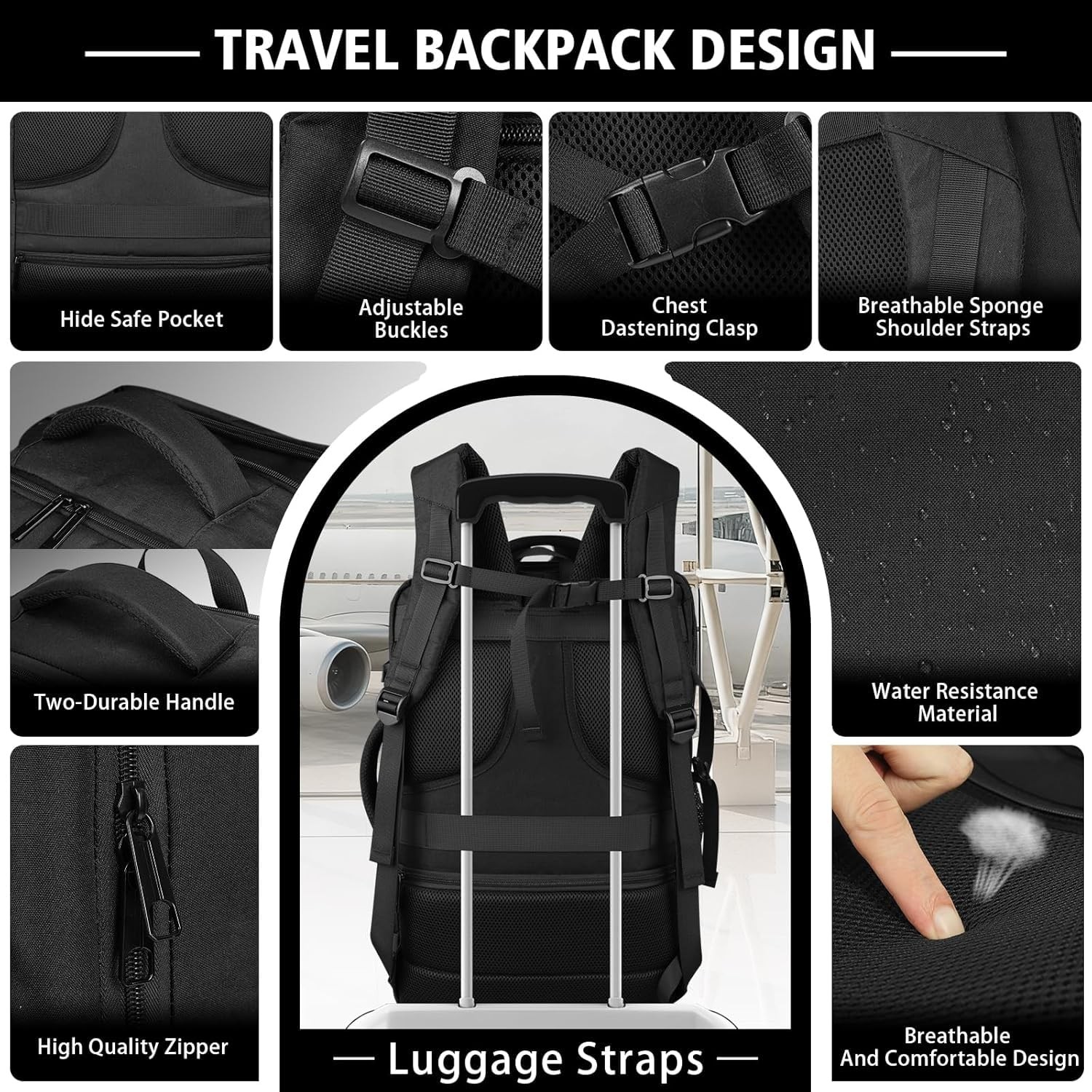 Ample Space Travel Backpack with LifetimeWarranty,Expandable Carry on Backpac…