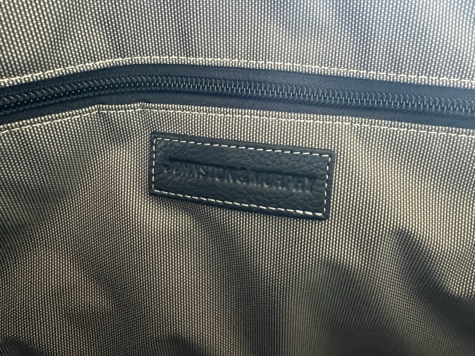 Johnston & Murphy Leather Flapover Briefcase Black Laptop Messenger Bag Shoulder