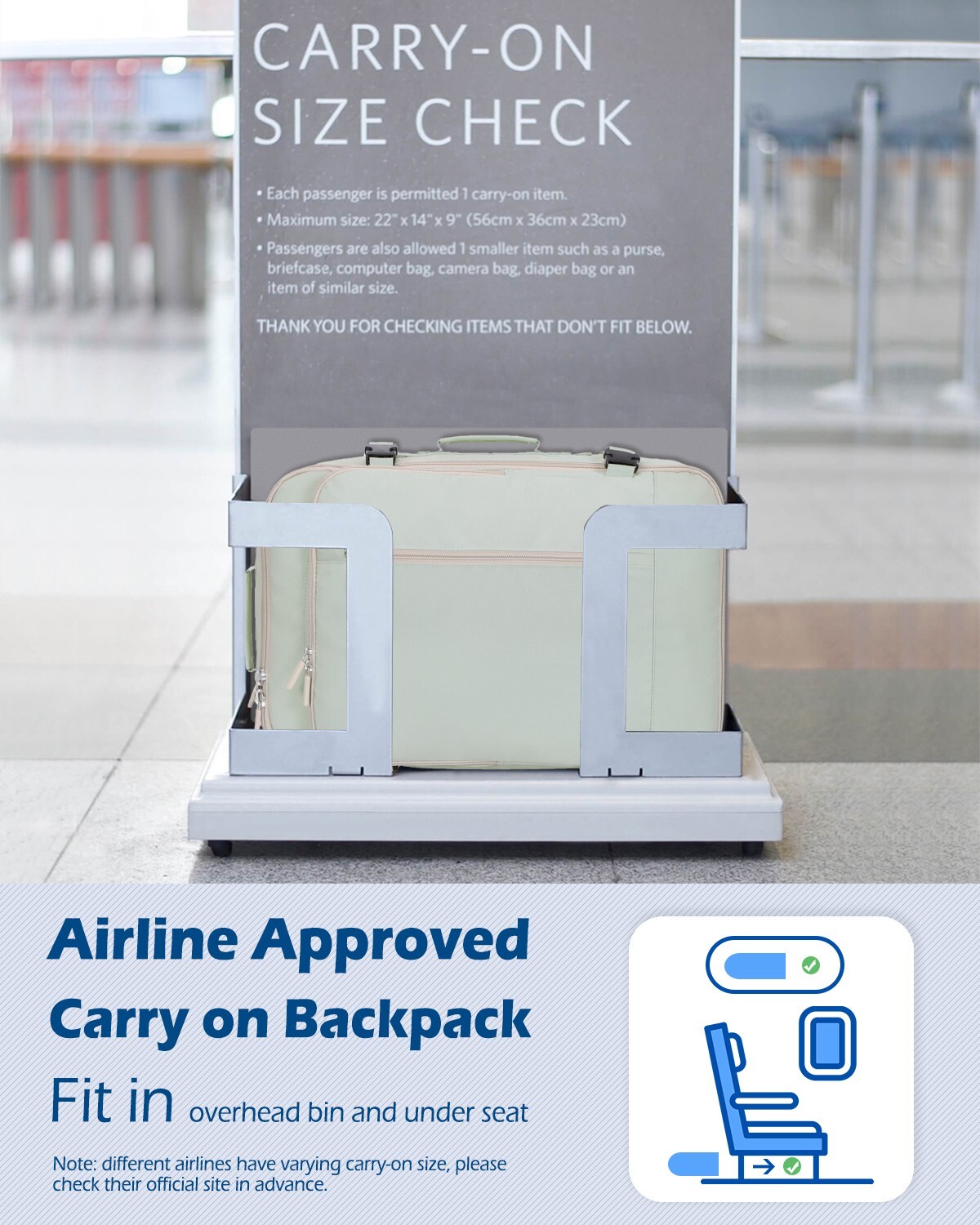 Travel Backpack 38L Flight Approved Carry On Backpack 20″ Business Weekender Bag